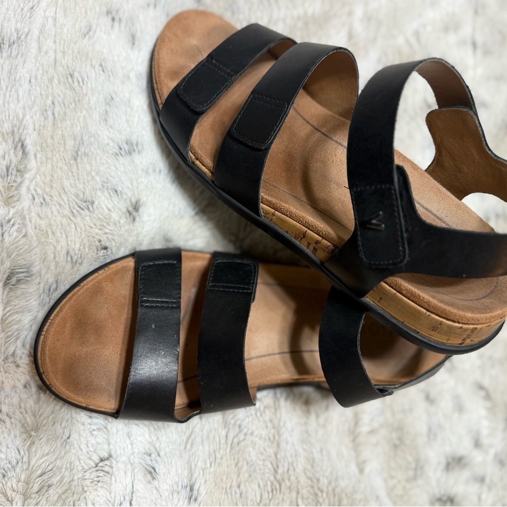 Women's Black Leather Sandals